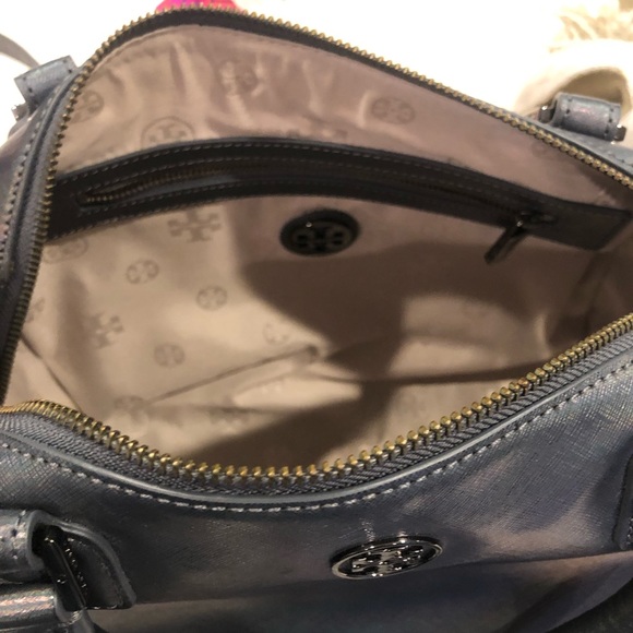 Tory Burch Robinson Hologram Middy Satchel - Picture 6 of 8